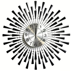 Luxurious sunflower crystal wall clock – Quiet, decorative clock for the living roo